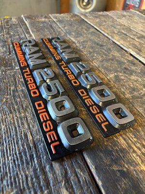 1994 1995 1996 1997 DODGE RAM 2500 12V CUMMINS TURBO DIESEL EMBLEM SET DECALS