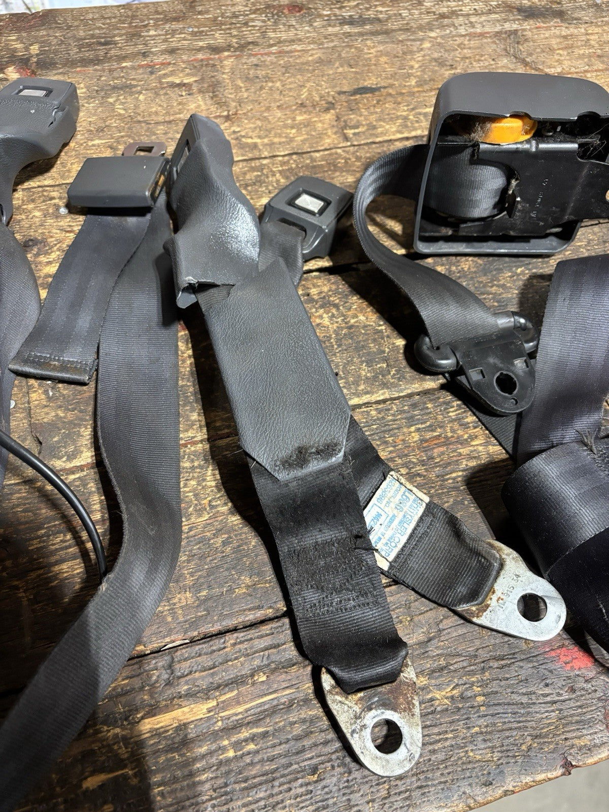 1989 - 1993 DODGE RAM 1ST GEN GREY BENCH SEAT SEATBELT BELT SET