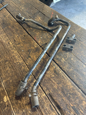1989-1998 DODGE RAM 5.9L 12V CUMMINS HEATER CORE METAL COOLANT LINES + HOLDERS