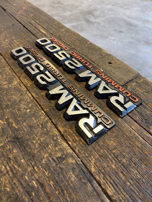1994 1995 1996 1997 DODGE RAM 2500 12V CUMMINS TURBO DIESEL EMBLEM SET DECALS