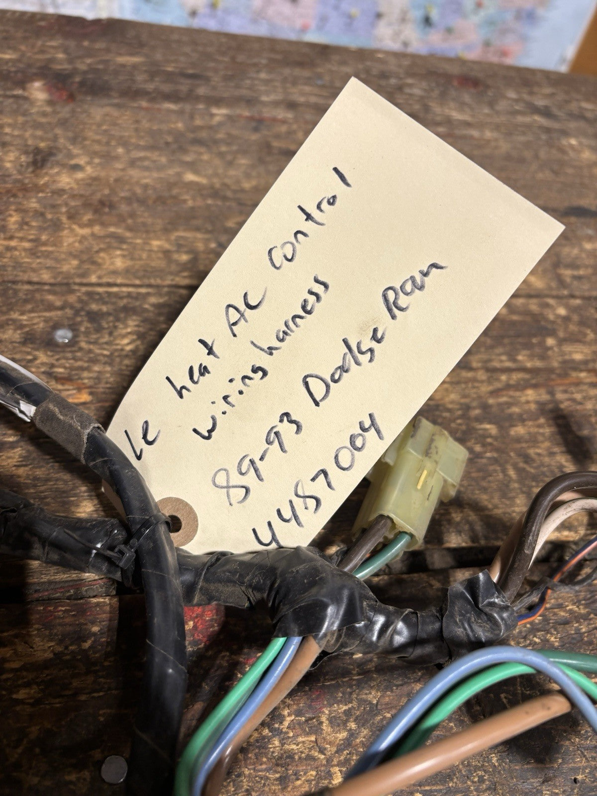 1989 - 1993 1st Gen Dodge RAM Le Heat Climate Control A/c Wiring Harness 4487004