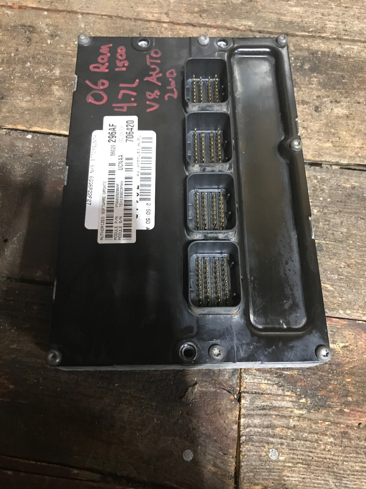 2006 DODGE RAM 1500 4.7l PCM ECM COMPUTER Pn 56029296af Tested Works Perfect