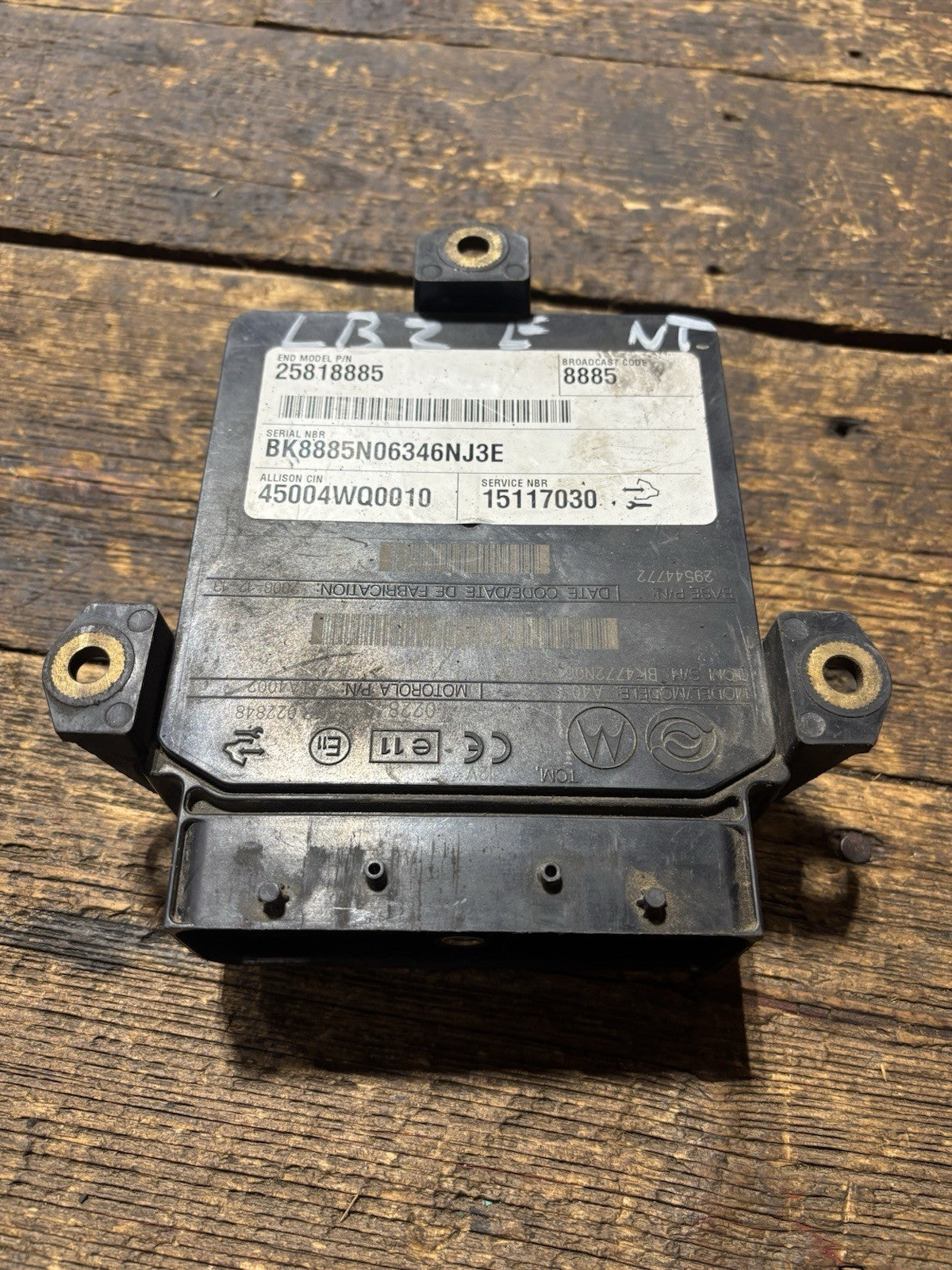 2006 2007 2008 Chevy GMC LBZ Duramax TCM 25818885 Transmission Control Module