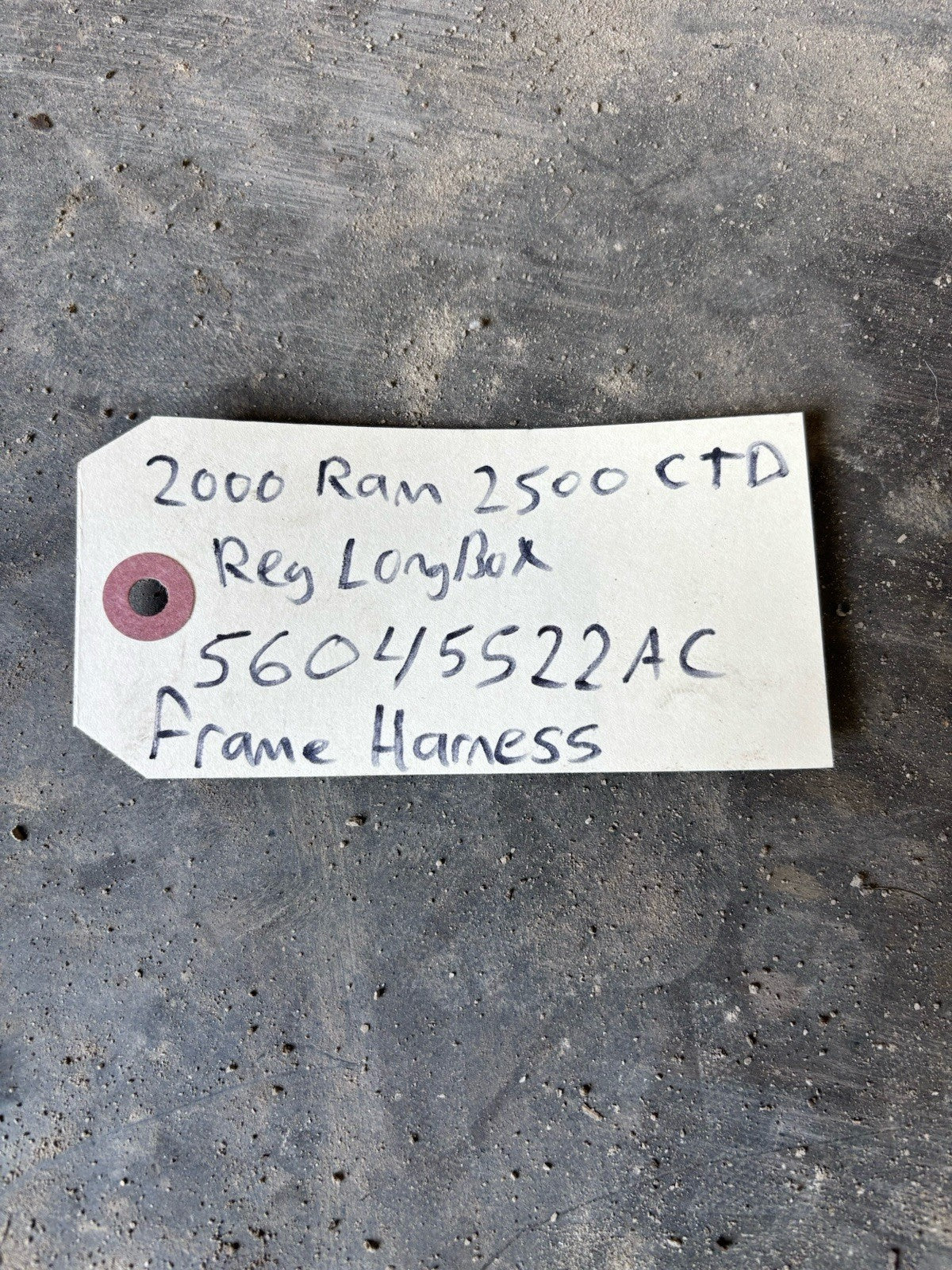 2000 DODGE RAM 2500 5.9L CUMMINS REG CAB LONG BOX FRAME HARNESS 56045522ac