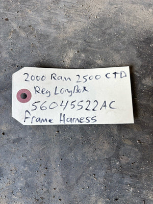 2000 DODGE RAM 2500 5.9L CUMMINS REG CAB LONG BOX FRAME HARNESS 56045522ac