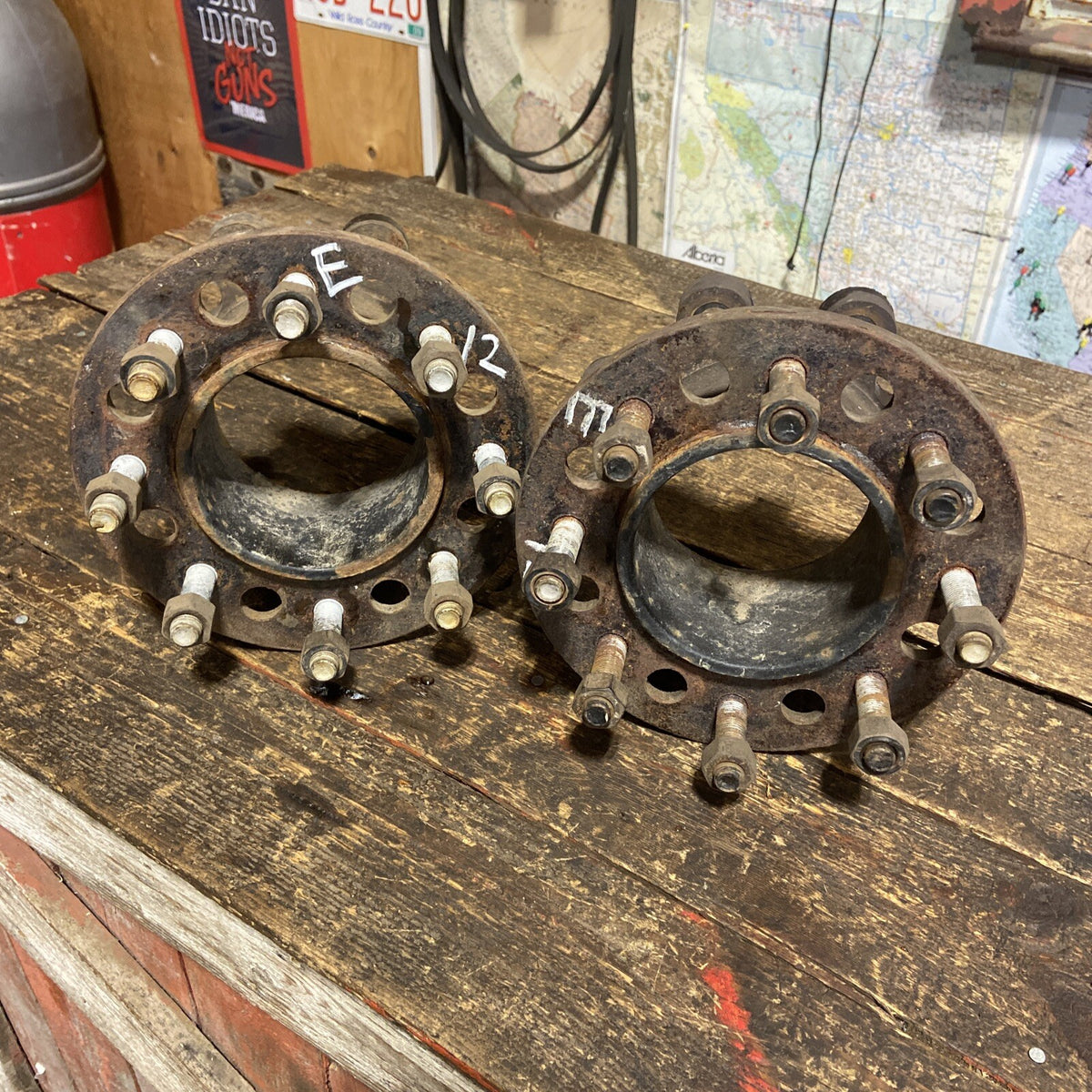 SET OF 2012 DODGE RAM 3500 CUMMINS FRONT DUALLY HUB ADAPTERS SPACERS