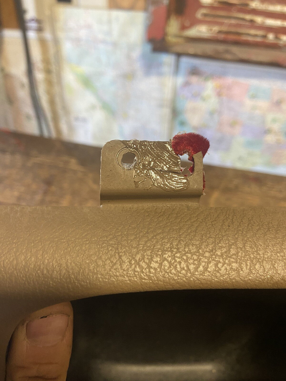 1998-2002 DODGE RAM TAN DASH CUBBY POCKET FOR MANUAL TRUCKS