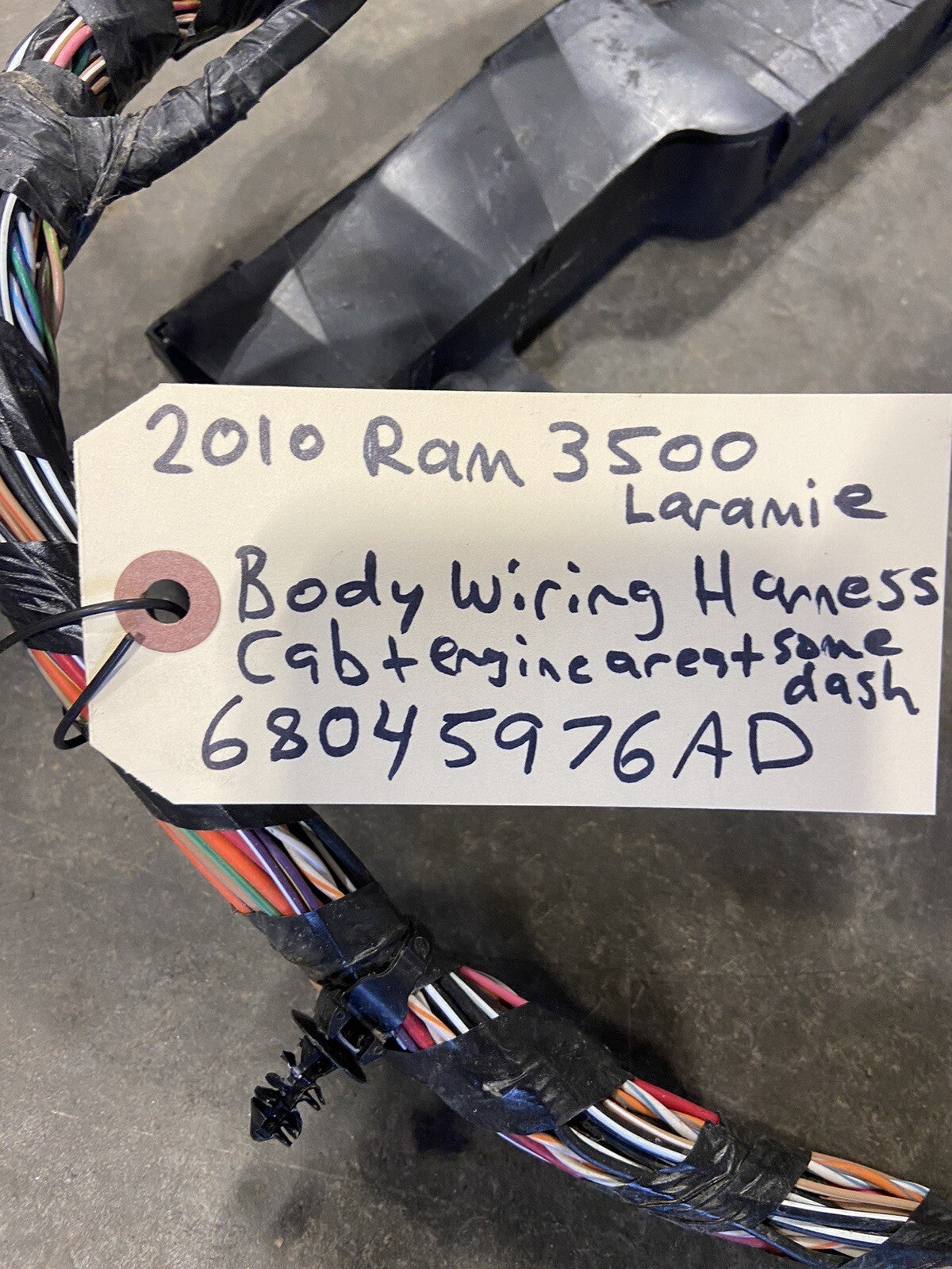 2010 DODGE RAM 2500 3500 CUMMINS COMPLETE CAB BODY WIRING HARNESS 68045976AD