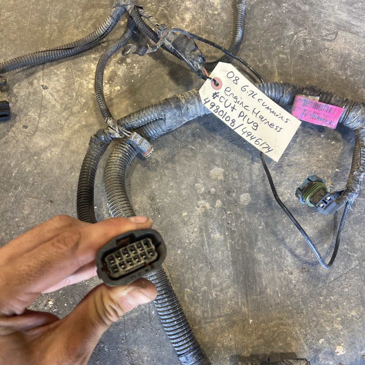 2008 DODGE RAM 2500 3500 6.7L ENGINE HARNESS AUTO TRANS 4980108 4946174 Cut Plug