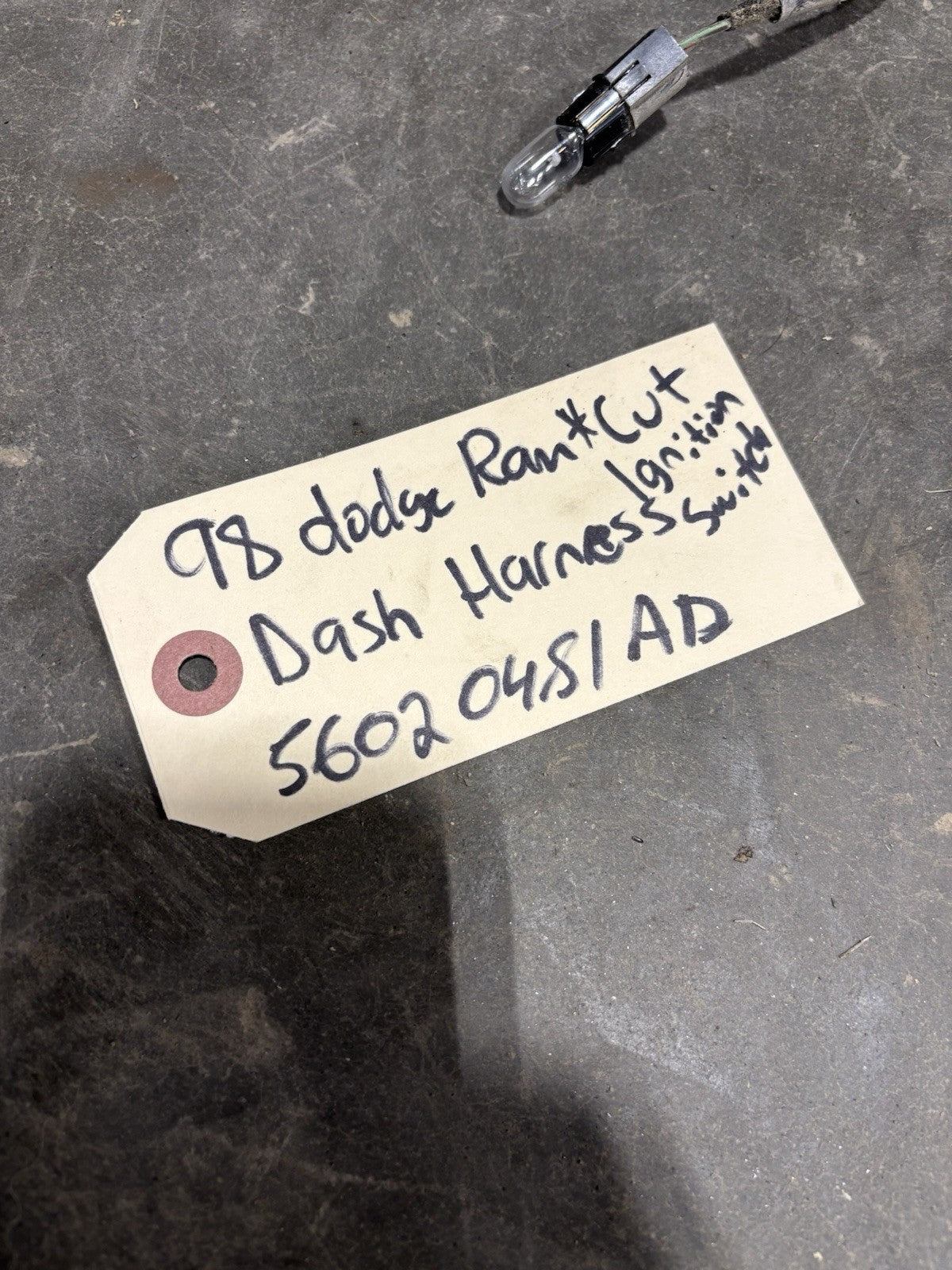 1998 DODGE RAM GAS DASH WIRING HARNESS 56020481AD IGNITION SECTION CUT OFF