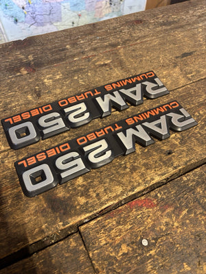1989 - 1993 DODGE RAM 250 EMBLEMS DECALS FENDER BADGES SET