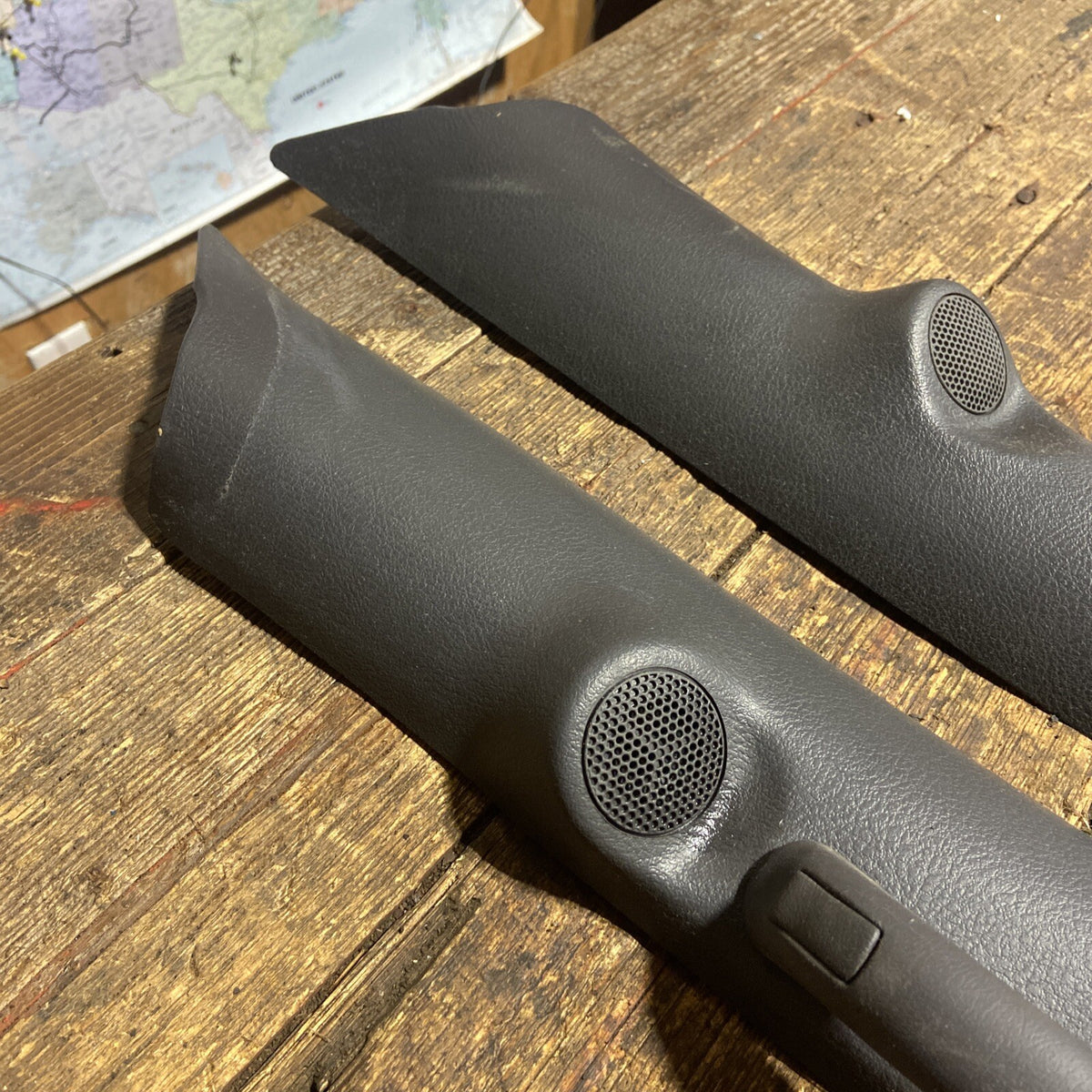 1998-2002 DODGE RAM 2500 3500 SET OF DARK GREY AGATE A PILLAR TRIM WITH SPEAKERS