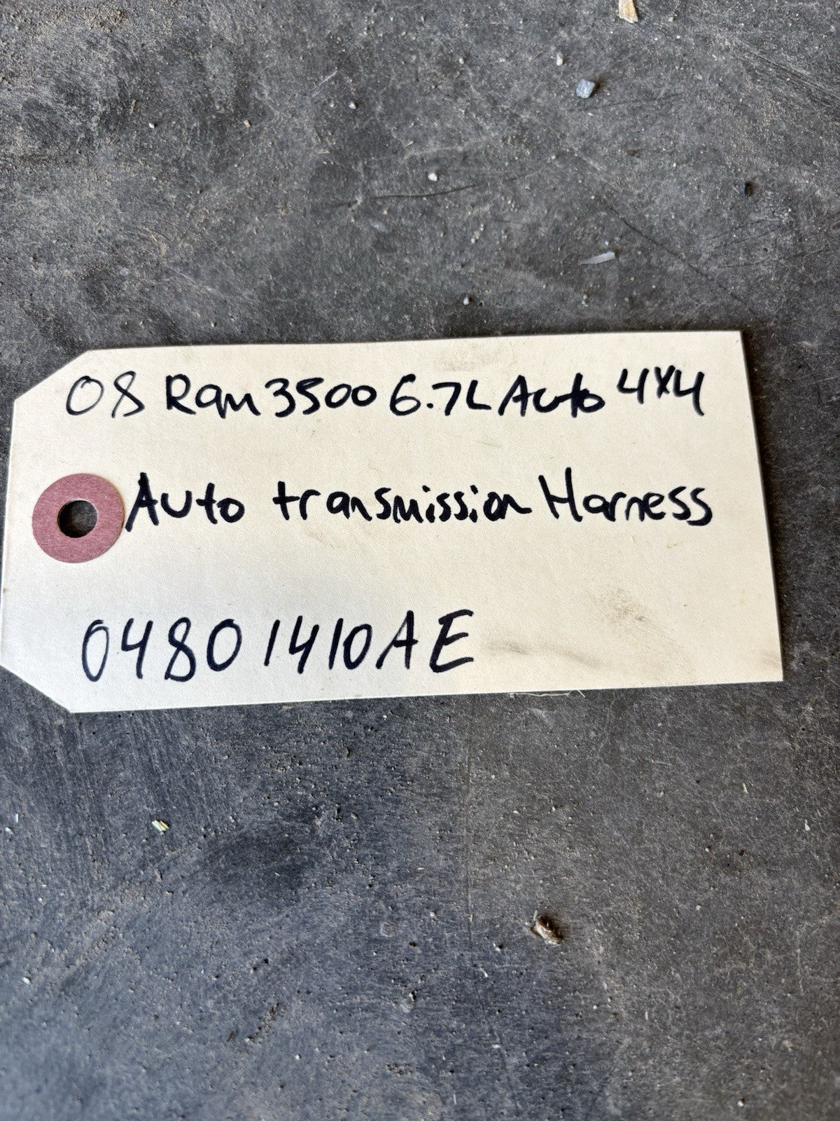 2007 .5 2008 DODGE RAM  6.7 CUMMINS AUTO TRANSMISSION WIRING HARNESS 04801410AE