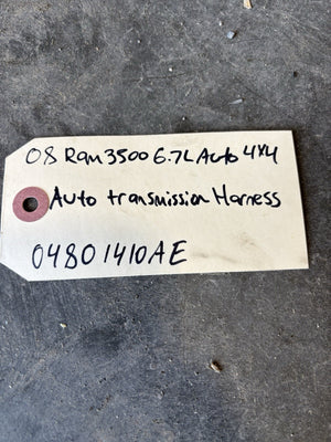 2007 .5 2008 DODGE RAM  6.7 CUMMINS AUTO TRANSMISSION WIRING HARNESS 04801410AE