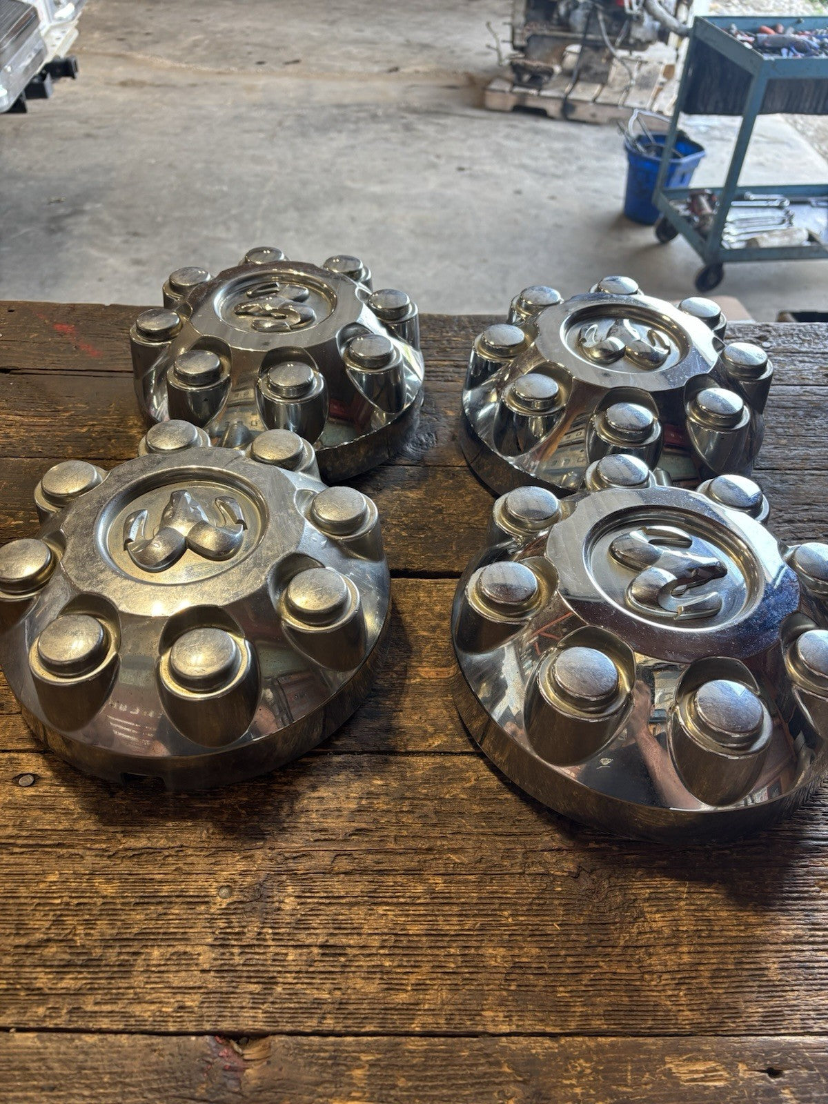 OEM 2003 - 2012 Dodge Ram 2500/3500 SET OF CHROME Center HUB Caps 52121450AD
