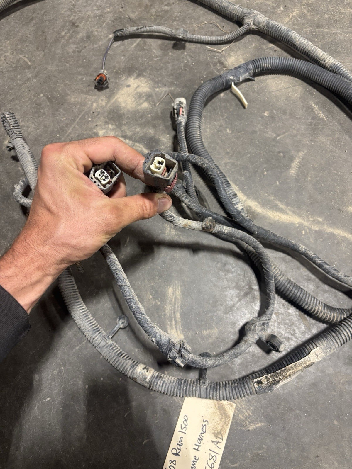 2007 2008 DODGE RAM 1500 CHASSIS FRAME HARNESS 56055681ad 4dr Shortbox