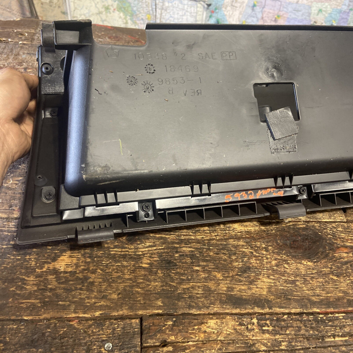 1998-2002 DODGE RAM 2500 3500 DARK GREY AGATE GLOVE BOX MINT!