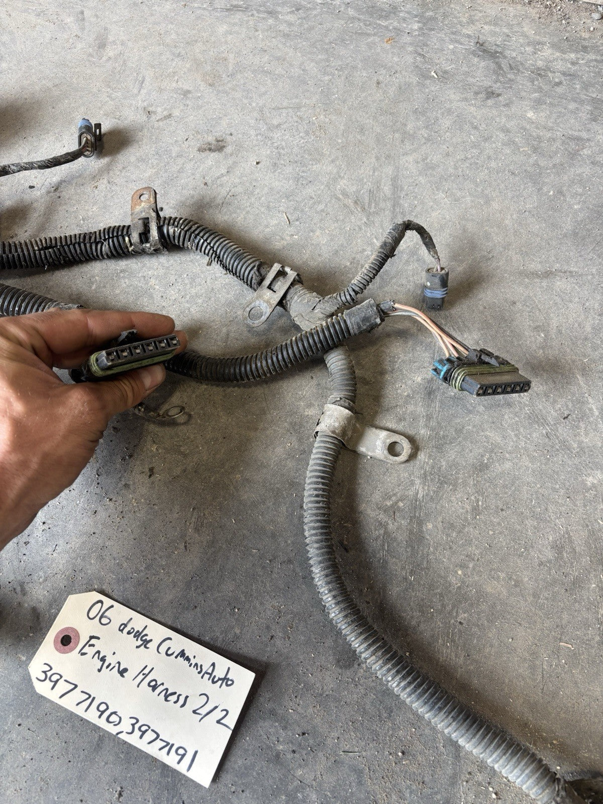 2006 DODGE RAM 2500 3500 5.9L CUMMINS AUTOMATIC ENGINE HARNESS 3977191, 3977190