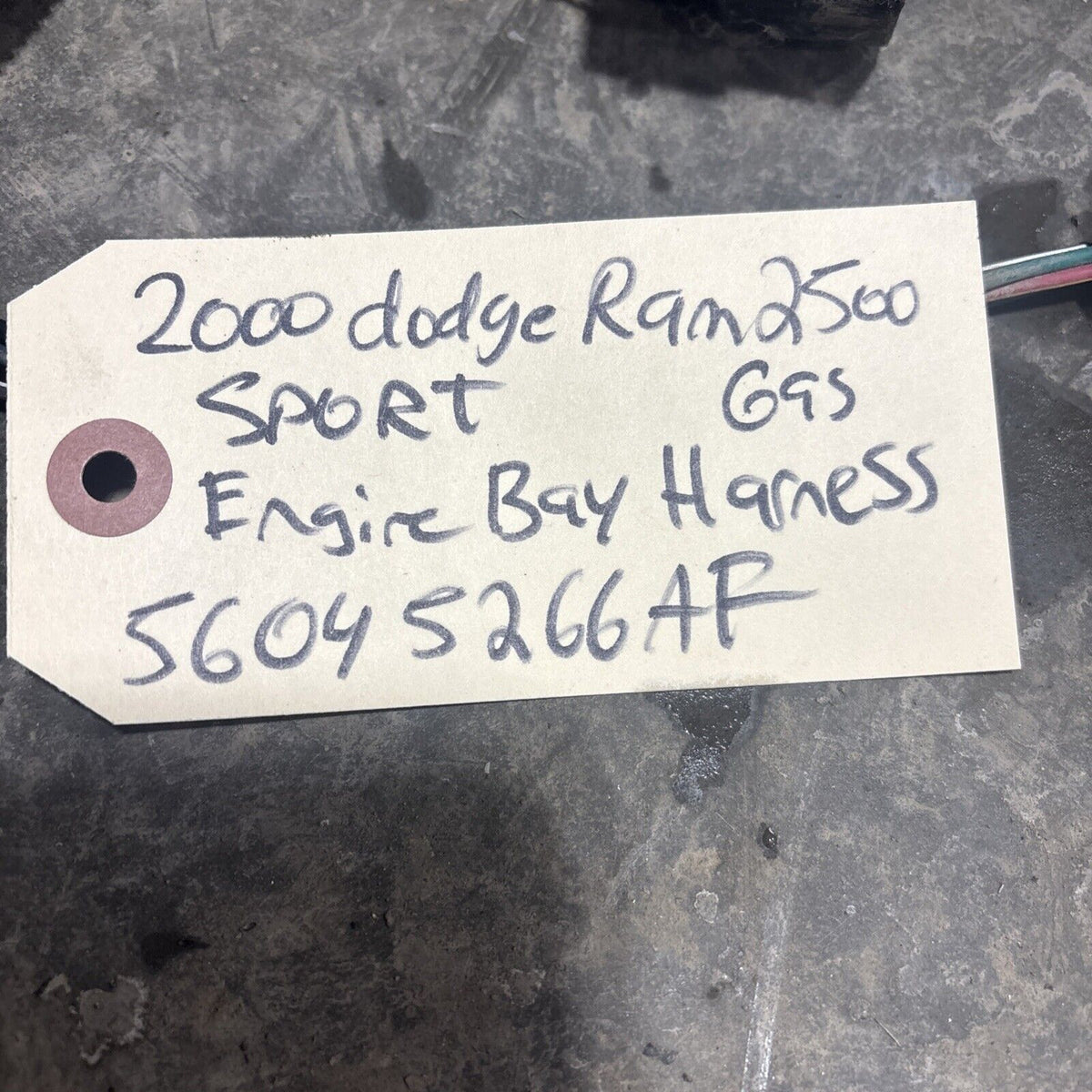 2000 DODGE RAM 2500 SPORT DUAL BULB ENGINE BAY WIRING HARNESS 56045266af