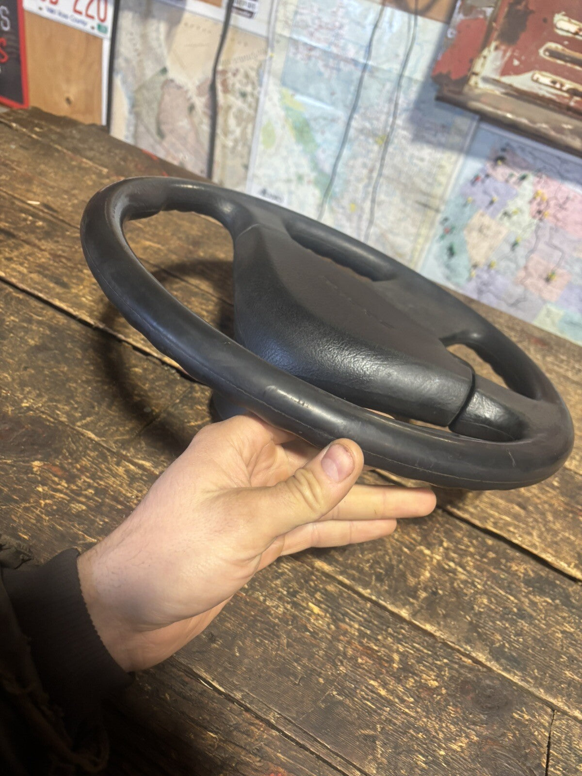 OEM 1992 1993 DODGE RAM 250 350 CUMMINS STEERING WHEEL &amp; HORN PAD
