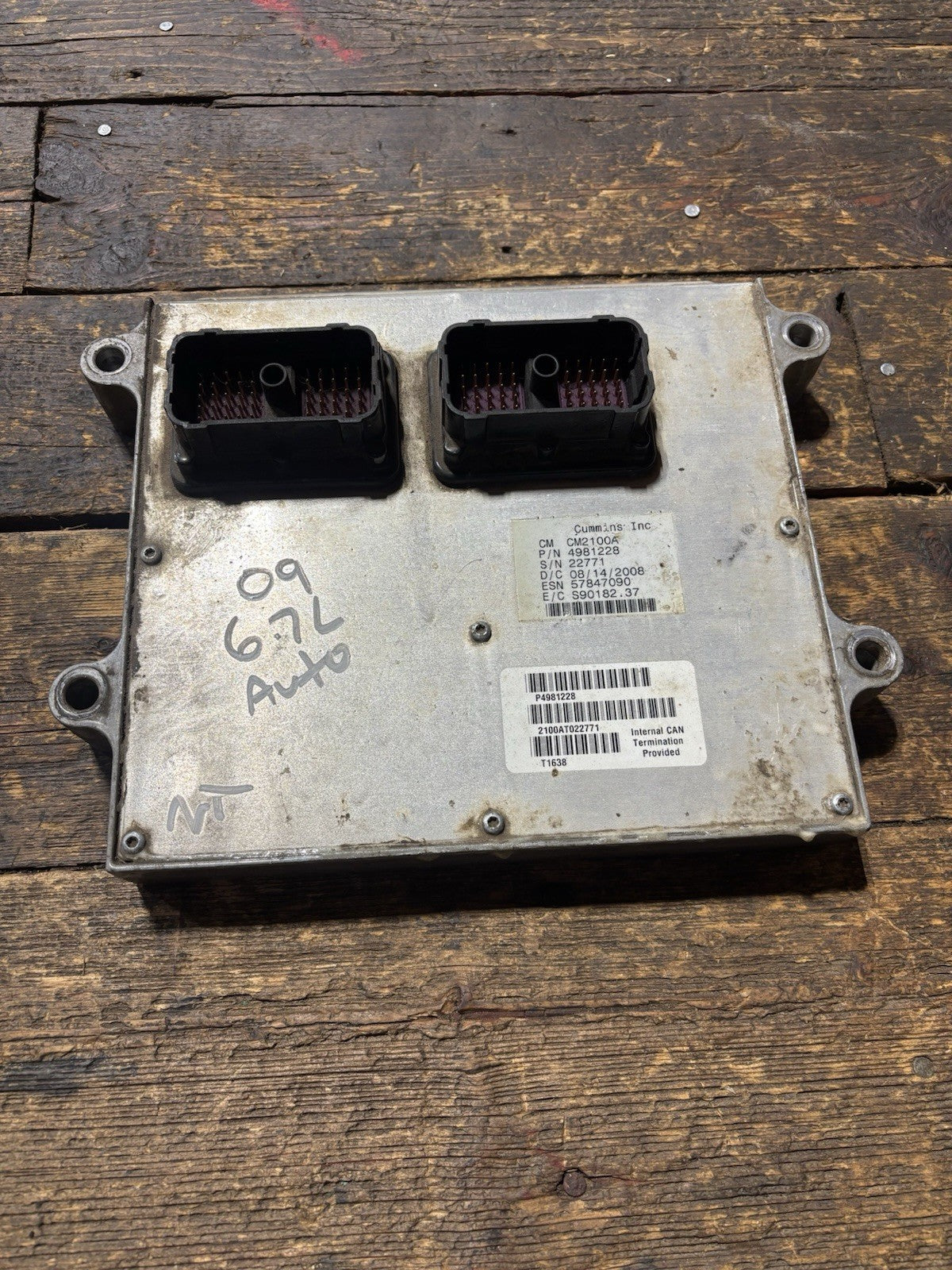 2007 .5-2009 DODGE RAM Cummins 6.7L Diesel Engine Control Module ECM ECU 4981228