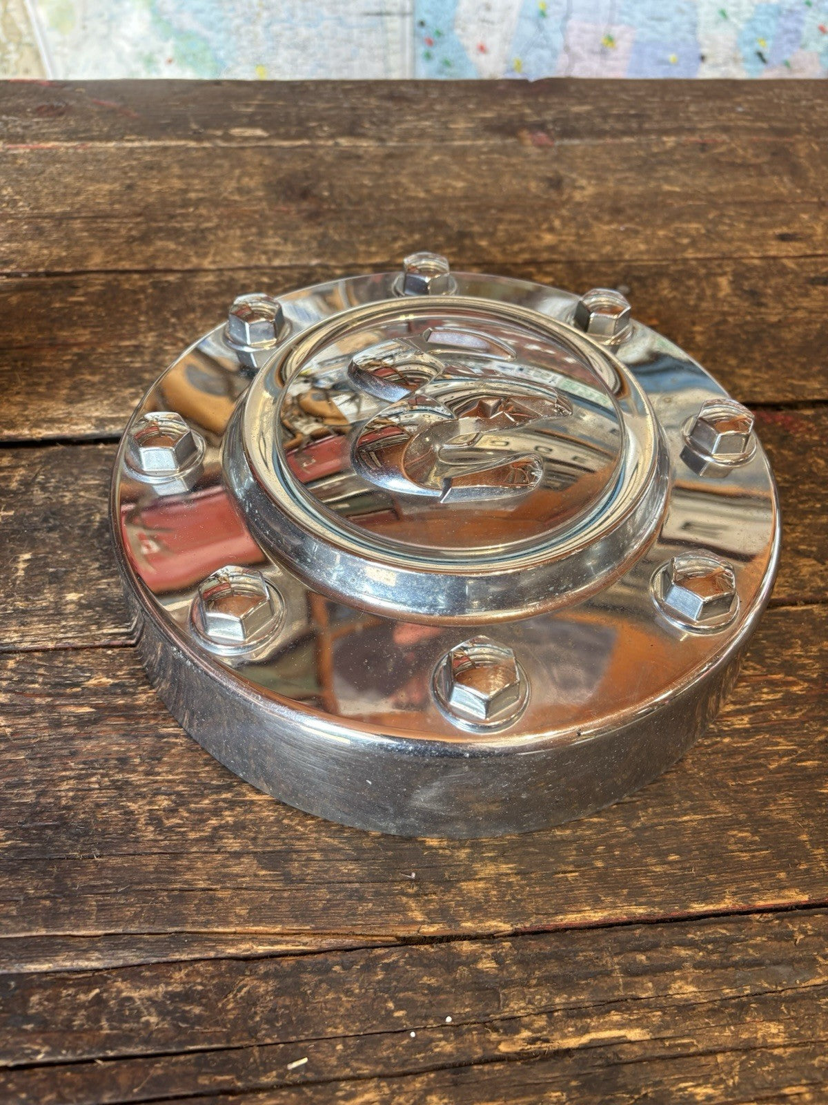 2011-2018 Dodge Ram 3500 Dually REAR CHROME CENTER HUB CAP OEM 68081015