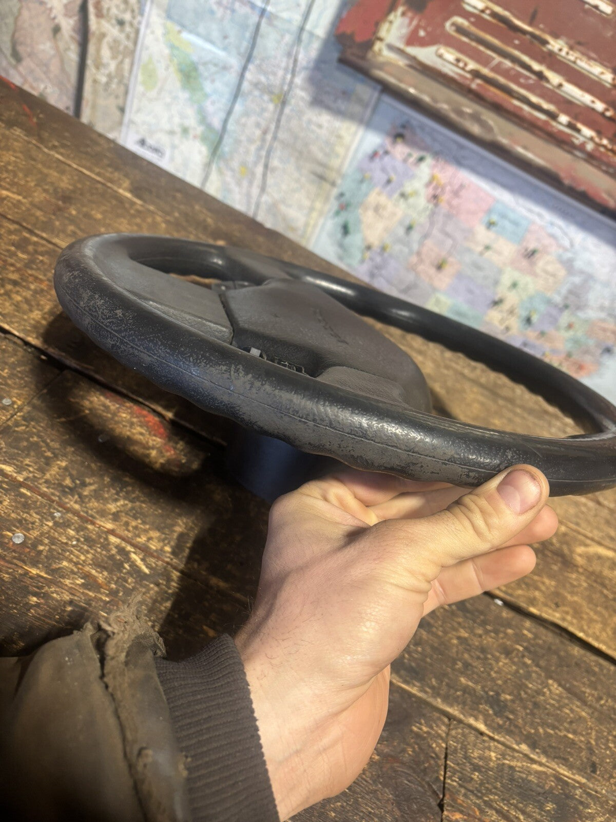 OEM 1992 1993 DODGE RAM 250 350 CUMMINS STEERING WHEEL &amp; HORN PAD