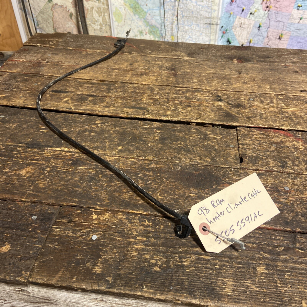 1998 DODGE RAM TRUCK CLIMATE HEATER CONTROL CABLE 55055591AC