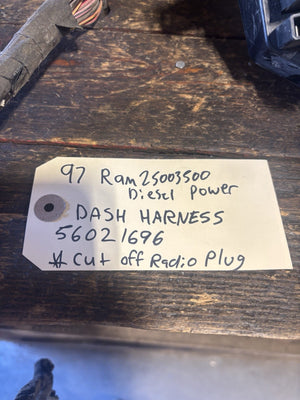 1997 DODGE RAM 2500 3500 CUMMINS AUTO /POWER WINDOW DASH WIRING HARNESS 56021696