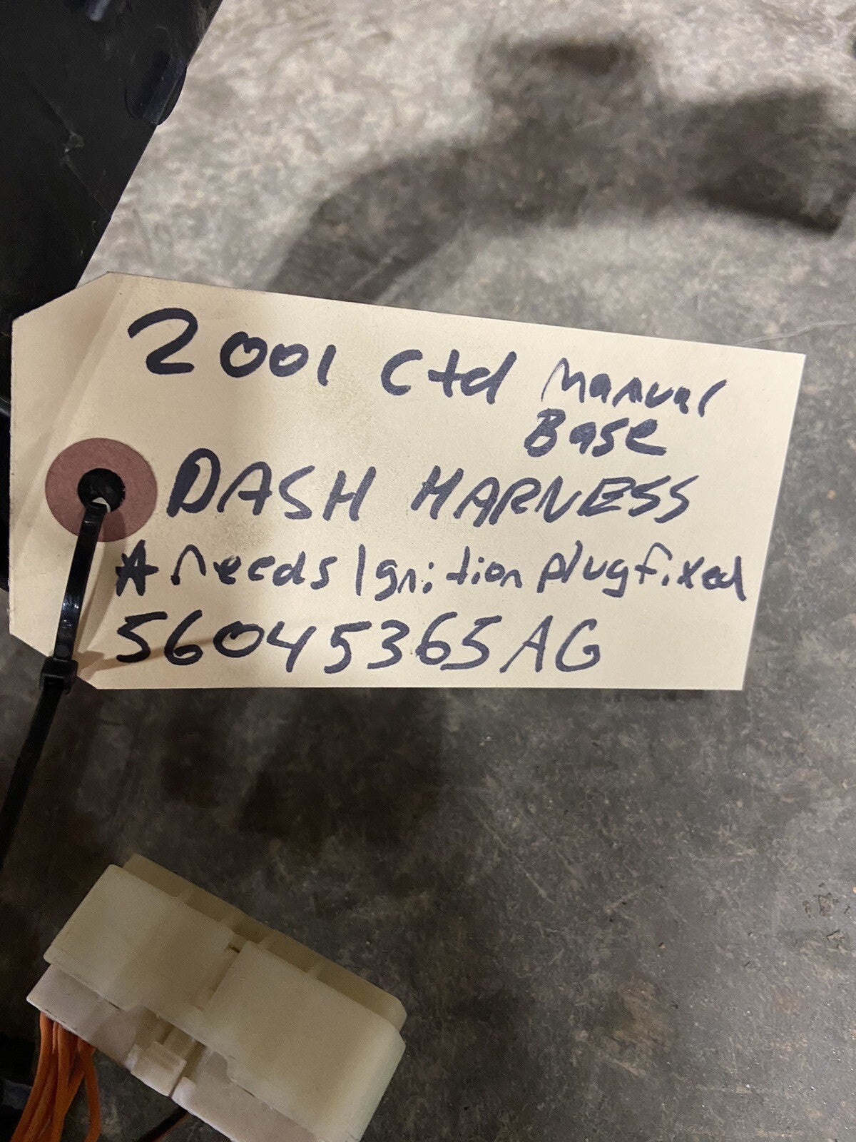 2001 DODGE RAM 2500 3500 CUMMINS MANUAL DASH HARNESS PN 56045365AC