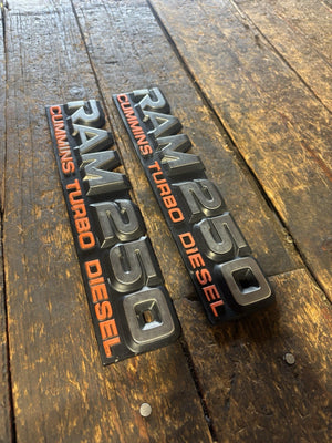 1989 - 1993 DODGE RAM 250 EMBLEMS DECALS FENDER BADGES SET