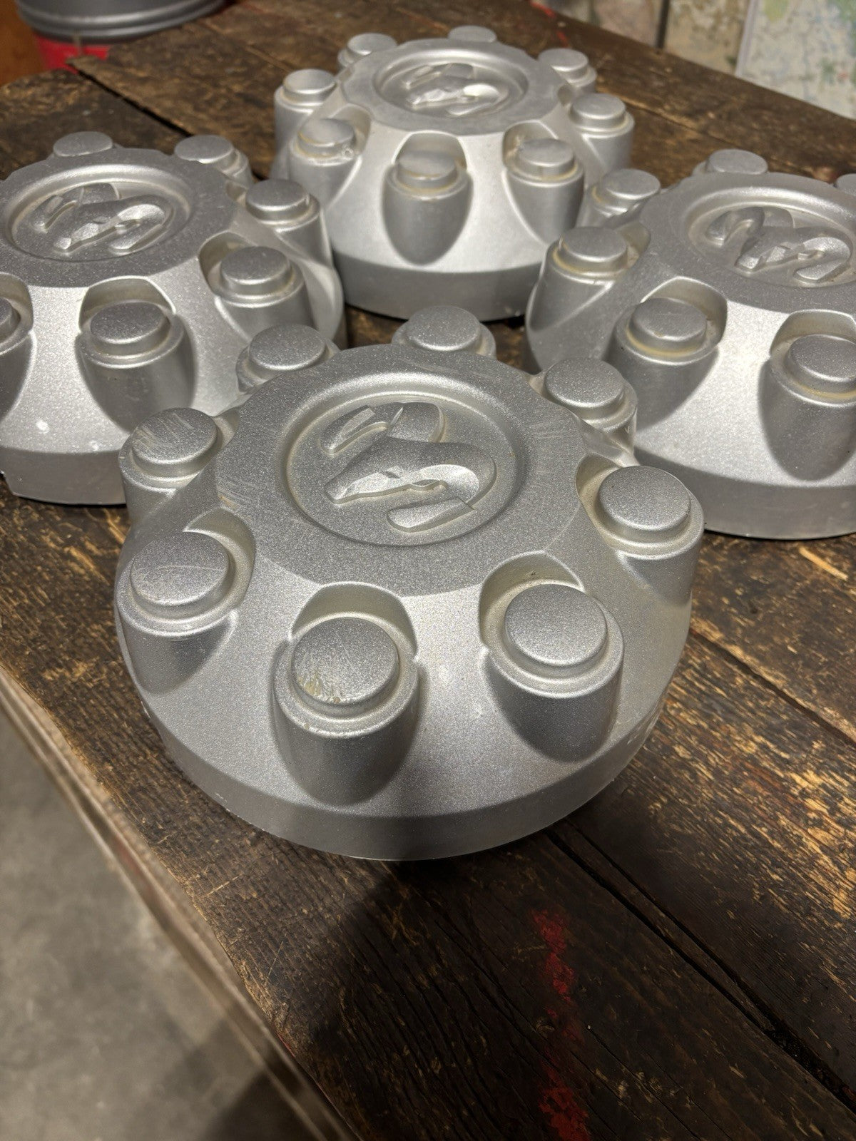 OEM 2003 - 2012 Dodge Ram 2500/3500 SET OF GREY Center HUB Caps 52121450AD