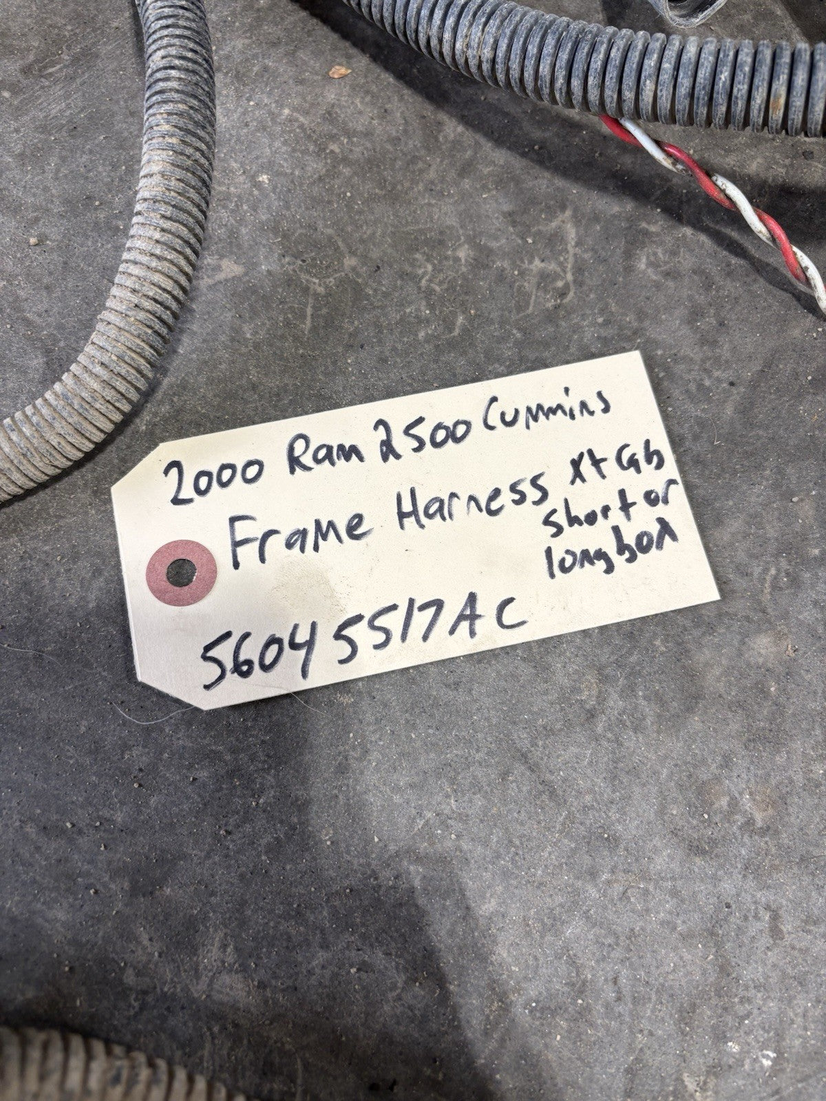 2000 2001 DODGE RAM 2500 CUMMINS EXTCAB LONG & SHORTBOX FRAME HARNESS 56045517AC