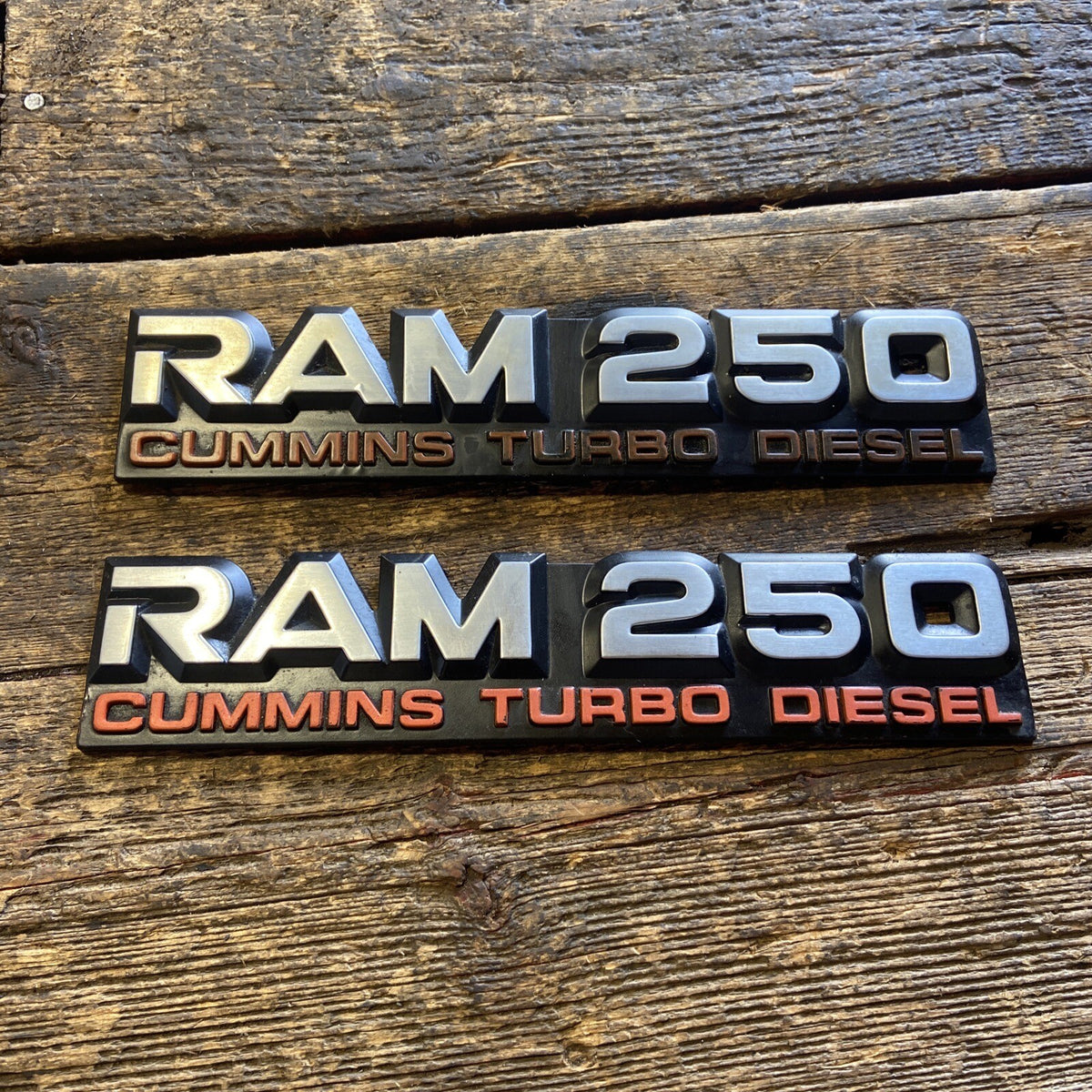 1989 - 1993 DODGE RAM 250 EMBLEMS DECALS FENDER BADGES SET