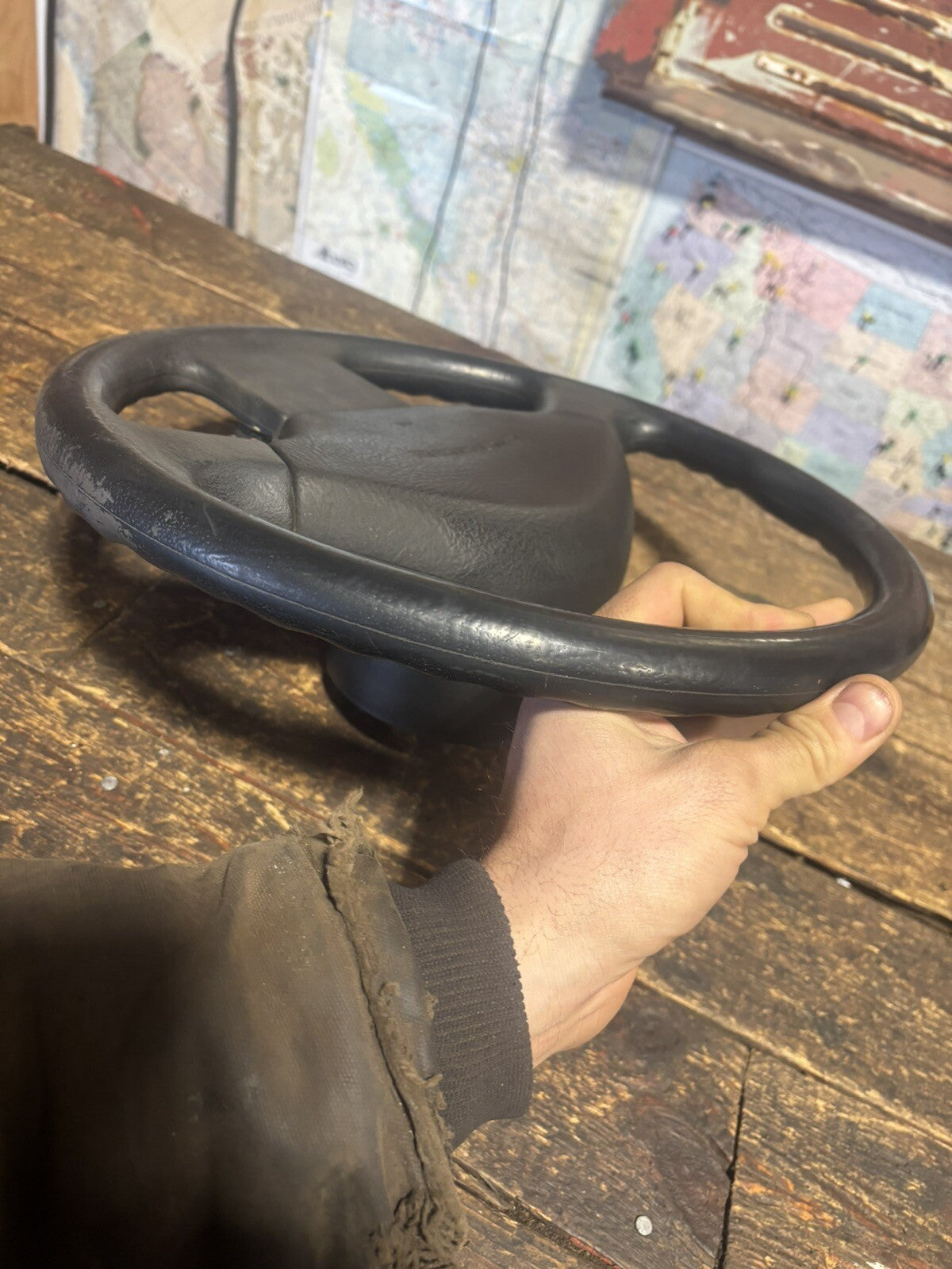 OEM 1992 1993 DODGE RAM 250 350 CUMMINS STEERING WHEEL &amp; HORN PAD