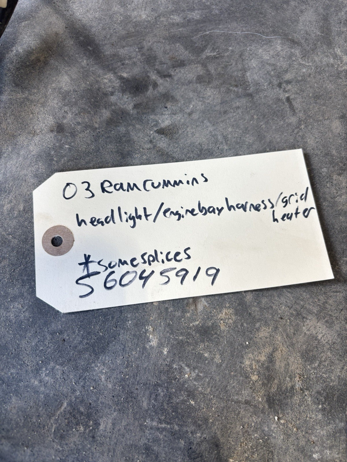 2003 Dodge Ram Cummins Diesel Headlight, Fan Clutch Wiring Harness 56045919