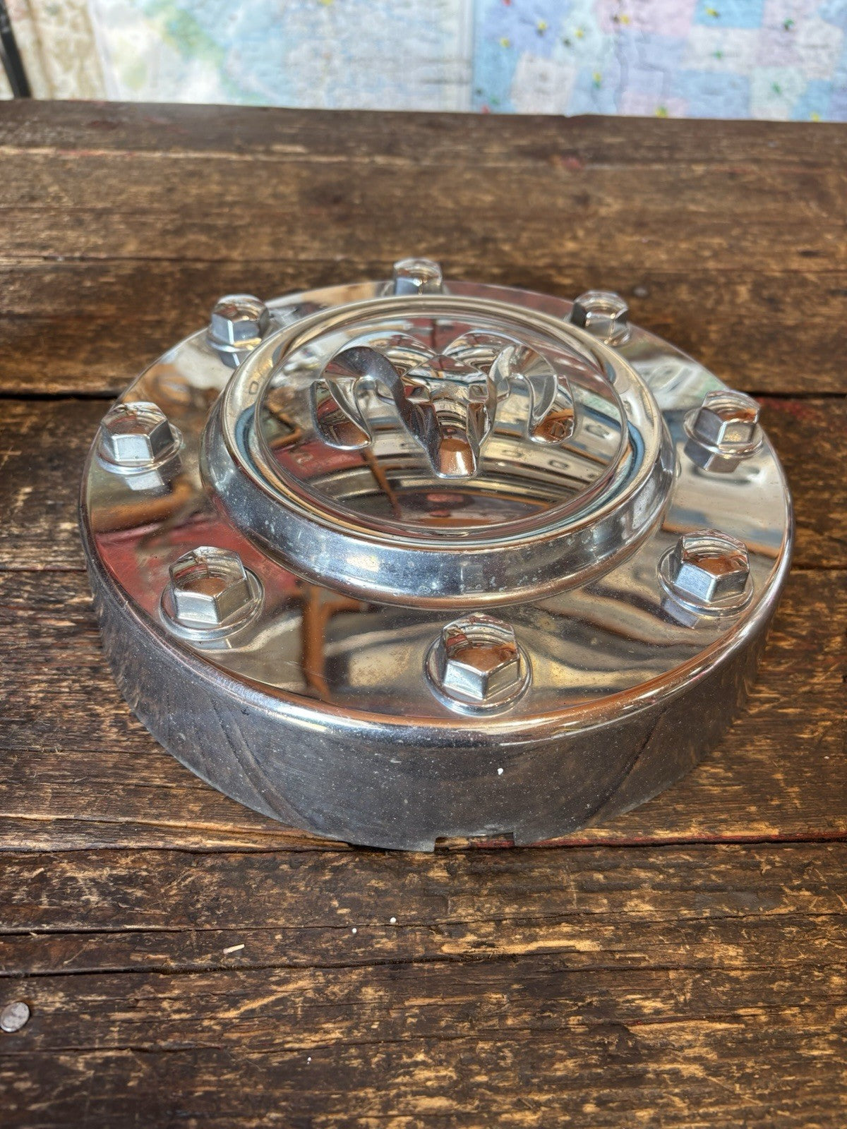 2011-2018 Dodge Ram 3500 Dually REAR CHROME CENTER HUB CAP OEM 68081015