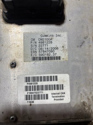 2007 .5-2009 DODGE RAM Cummins 6.7L Diesel Engine Control Module ECM ECU 4981228