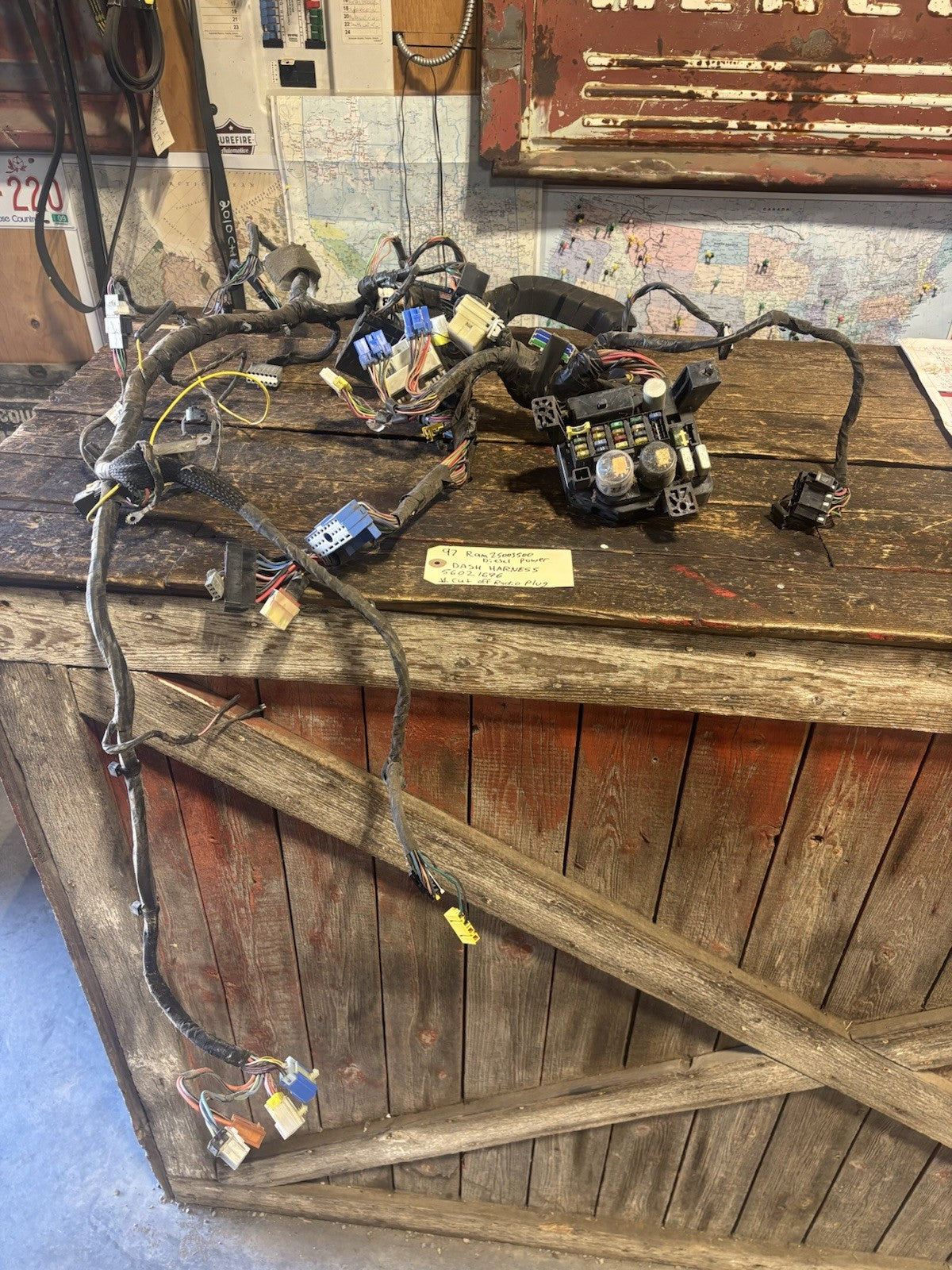 1997 DODGE RAM 2500 3500 CUMMINS AUTO /POWER WINDOW DASH WIRING HARNESS 56021696