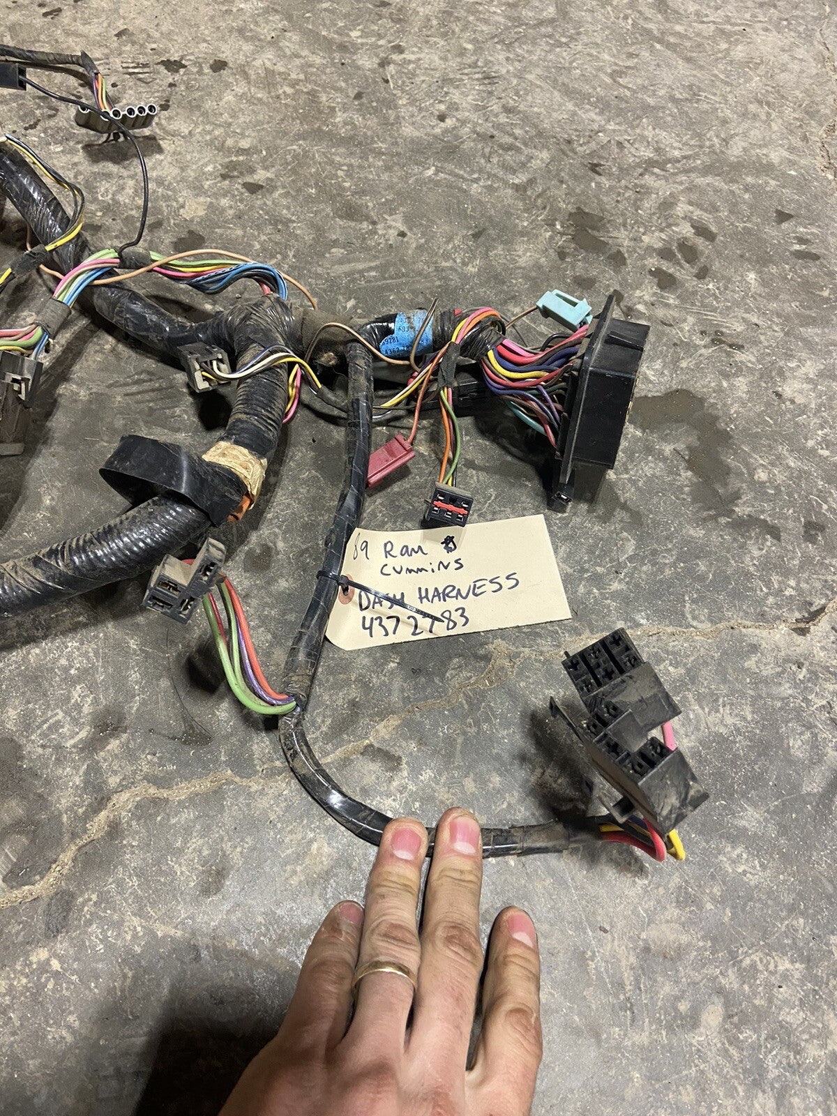 1989 DODGE RAM 250 350 CUMMINS DASH WIRING HARNESS PN 4372783