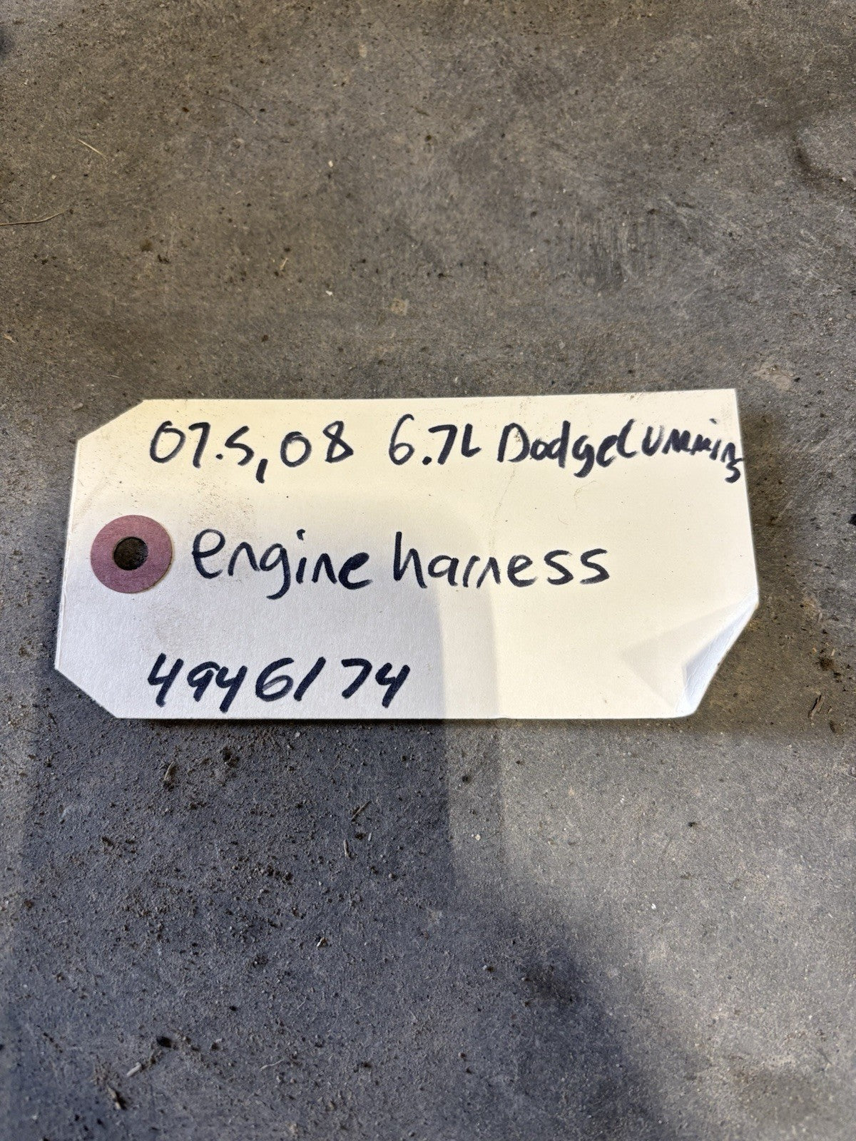 2007 .5 2008 DODGE RAM 6.7L AUTO CUMMINS ENGINE WIRING HARNESS 4946174