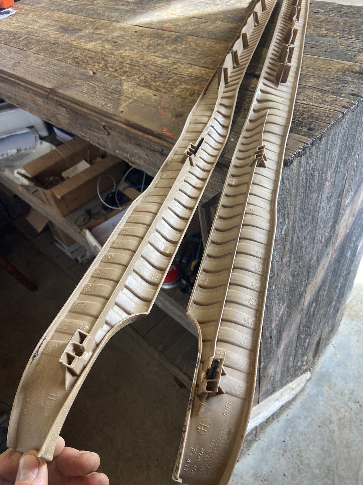 1998 - 2002 DODGE RAM 2500 3500 TAN BROWN OEM SET OF FLOOR TRIM EXTENDED CAB