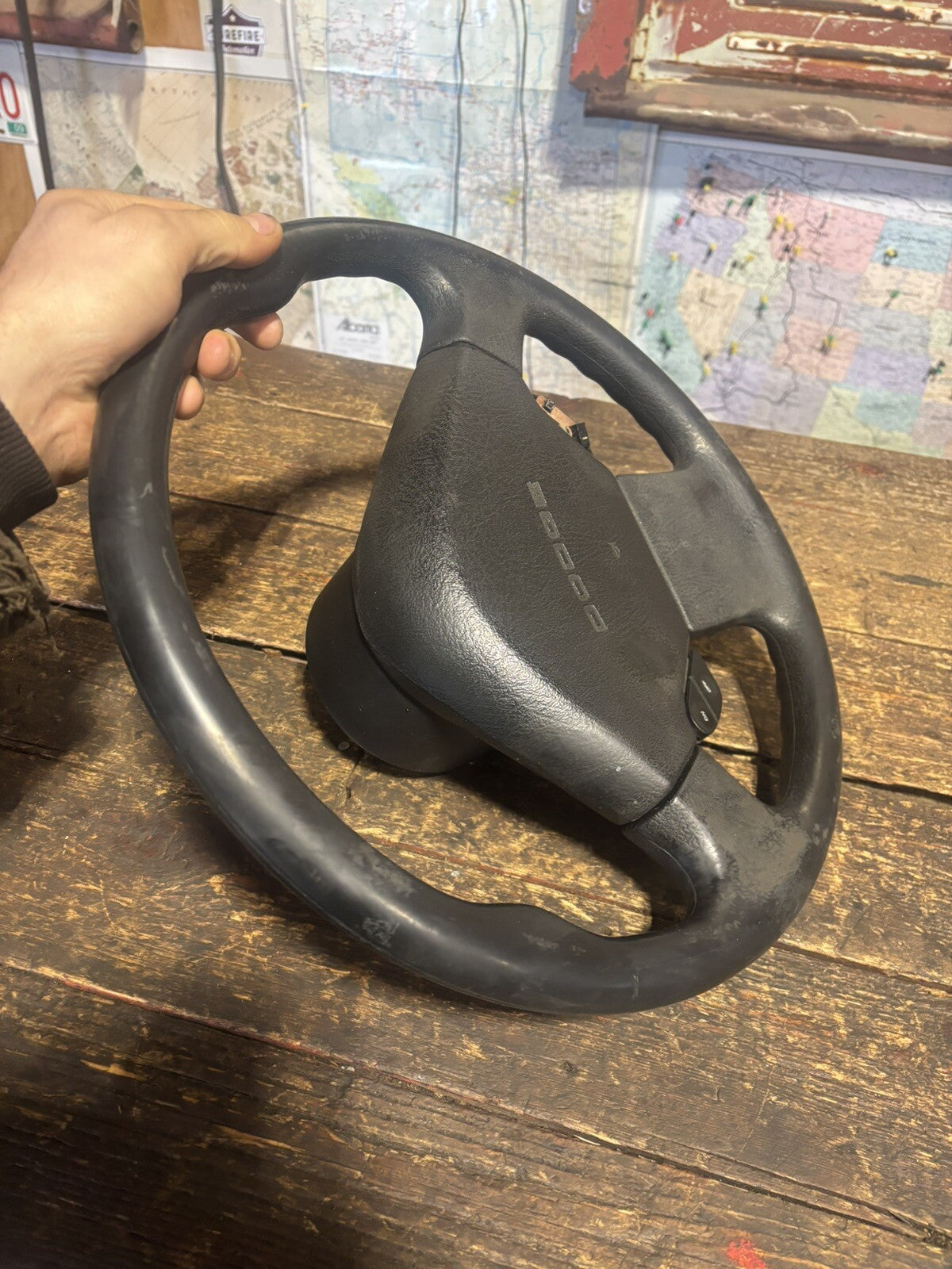 OEM 1992 1993 DODGE RAM 250 350 CUMMINS STEERING WHEEL &amp; HORN PAD