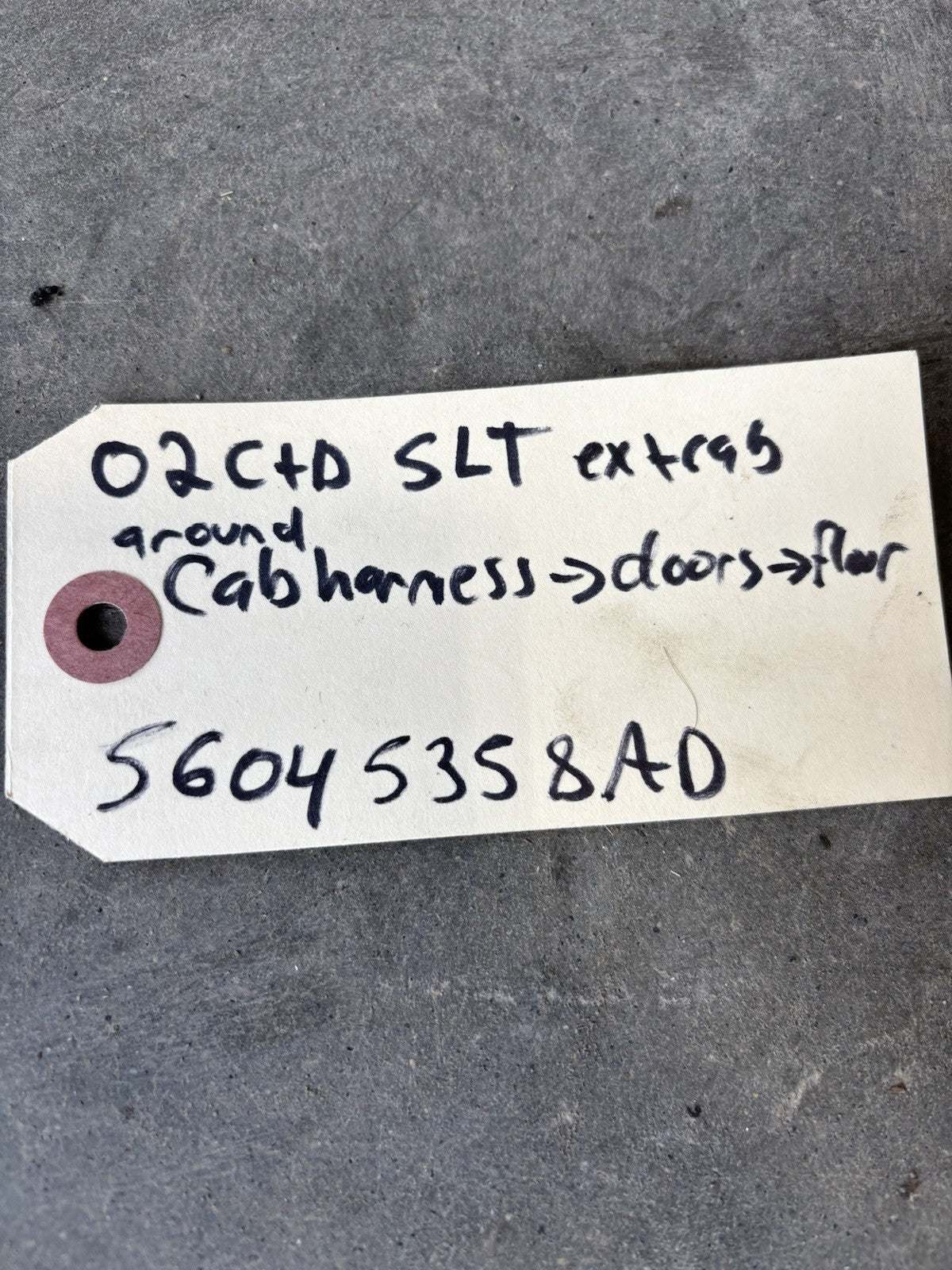 2000 2001 2002 DODGE RAM 2500 CUMMINS SLT EXT CAB BODY WIRING HARNESS 56045358AD