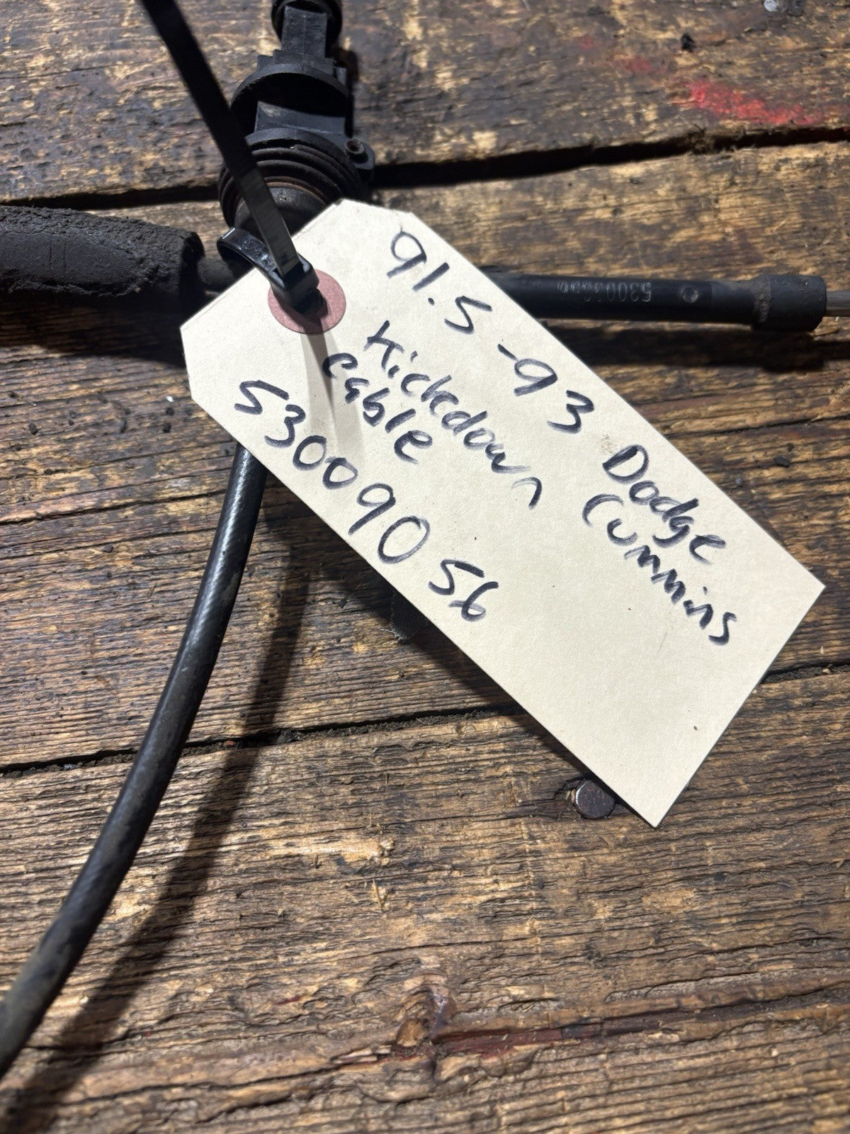 1991 .5 1992 1993 DODGE RAM CUMMINS AUTO TRANSMISSION KICKDOWN CABLE 53009056