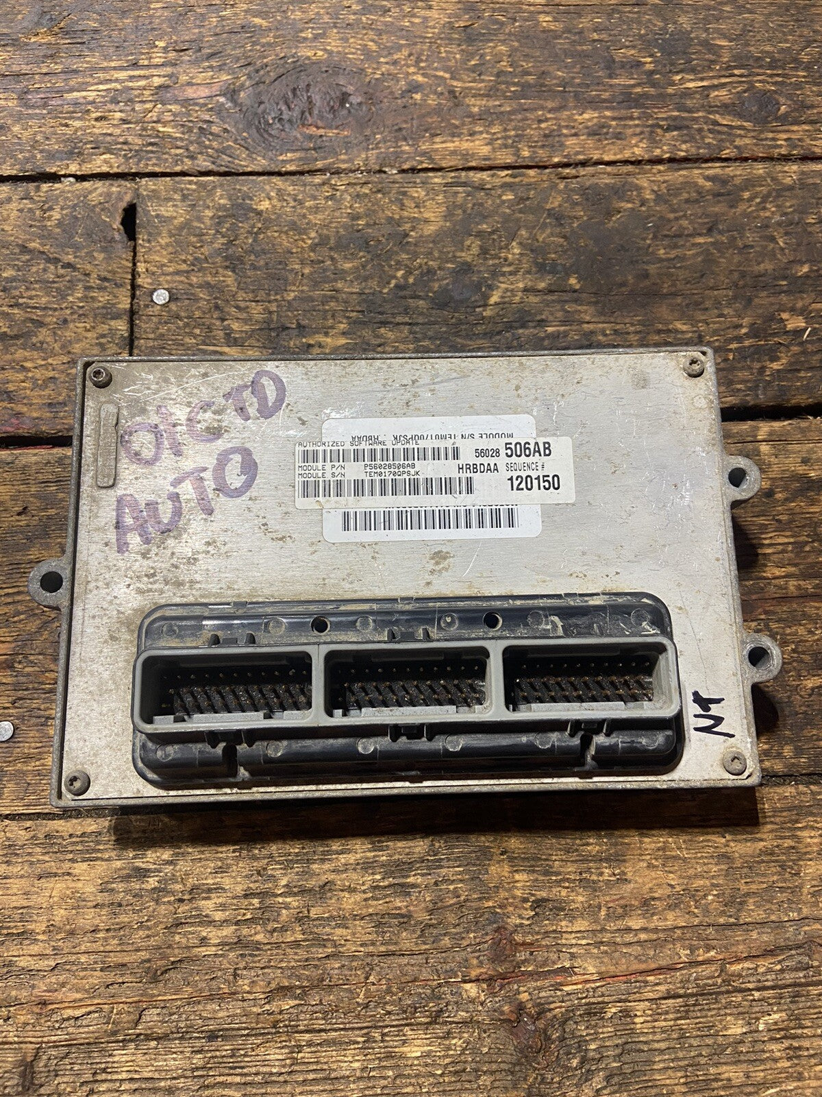 2001 DODGE RAM 2500 3500 CUMMINS AUTO PCM 56028506AB POWERTRAIN CONTROL MODULE