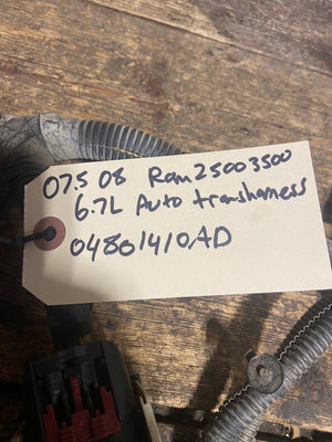 2007 .5 2008 DODGE RAM  6.7 CUMMINS AUTO TRANSMISSION WIRING HARNESS 04801410AE