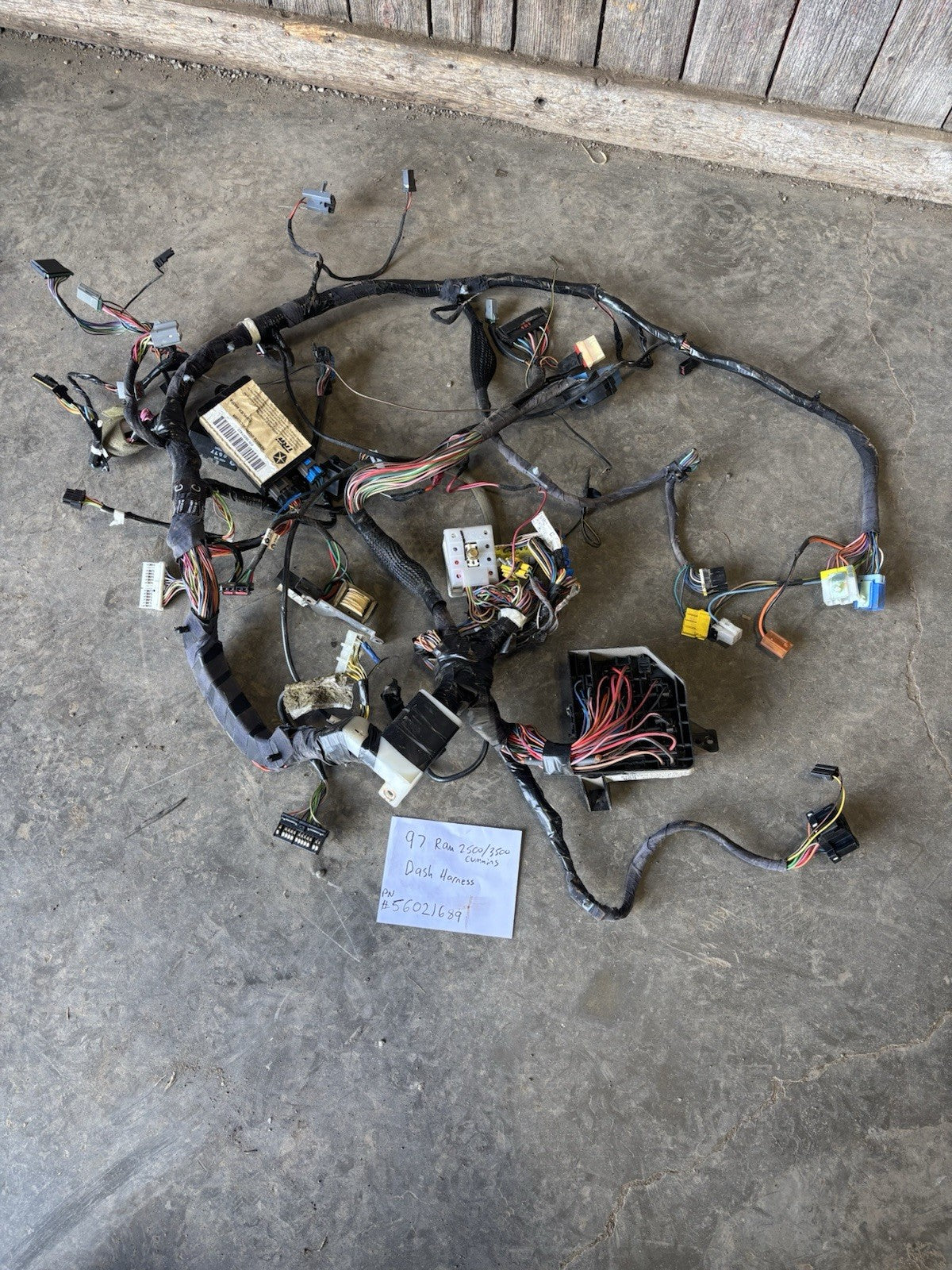 1997 DODGE RAM 25003500 CUMMINS AUTO LARAMIE LOADED DASH WIRING HARNESS 56021689