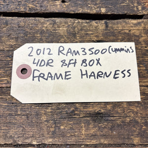 2012 DODGE RAM 3500 4DOOR LONGBOX FRAME CHASSIS WIRING HARNESS