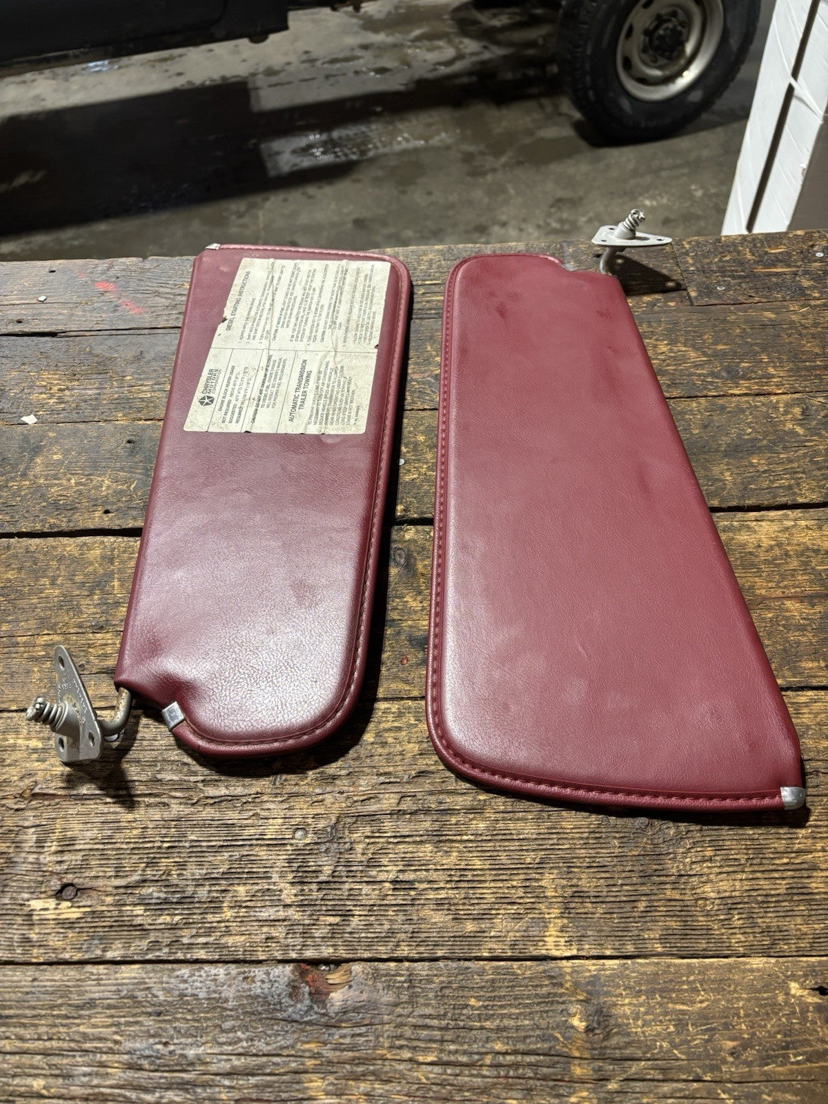 1989 - 1993 DODGE RAM 150 250 350 RED SUN VISOR SET